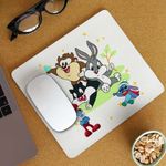 PC, gaming si accesorii - Periferice PC - Mousepad - Mousepad Bugs Bunny Diavol Tasmanian Daffy Duck Bebelusi Taz CoolTrend, 21x19cm - Infinity.ro