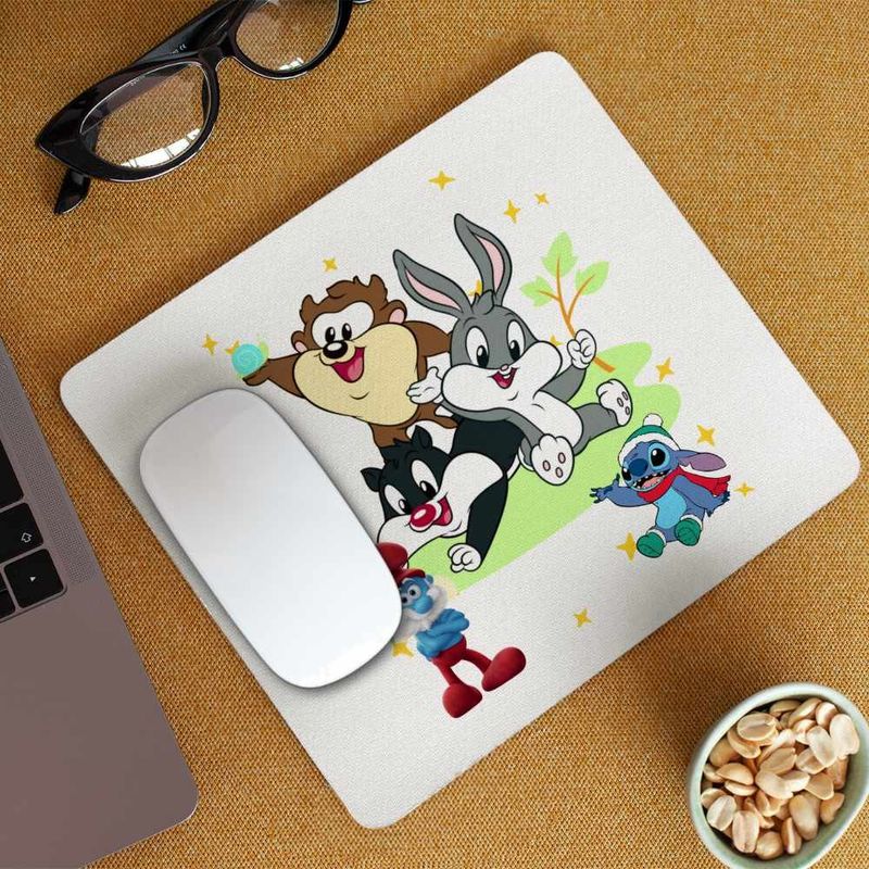 PC, gaming si accesorii - Periferice PC - Mousepad - Mousepad Bugs Bunny Diavol Tasmanian Daffy Duck Bebelusi Taz CoolTrend, 21x19cm - Infinity.ro