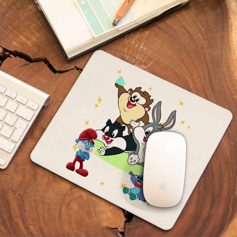 PC, gaming si accesorii - Periferice PC - Mousepad - Mousepad Bugs Bunny Diavol Tasmanian Daffy Duck Bebelusi Taz CoolTrend, 21x19cm - Infinity.ro