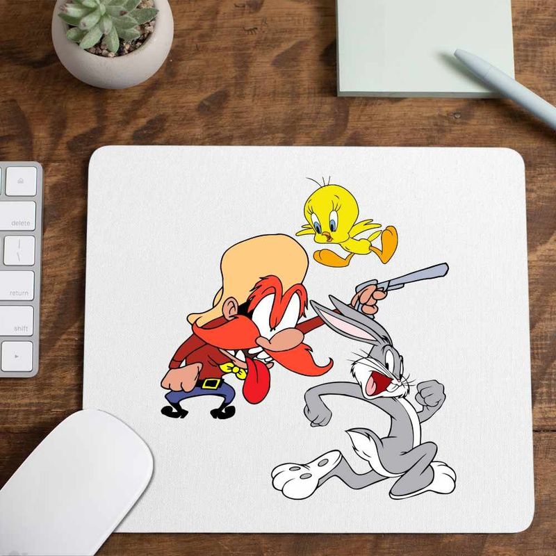 PC, gaming si accesorii - Periferice PC - Mousepad - Mousepad Yosemite Sam Tweety Bug Bunny Iepure, CoolTrend, 21x19cm - Infinity.ro