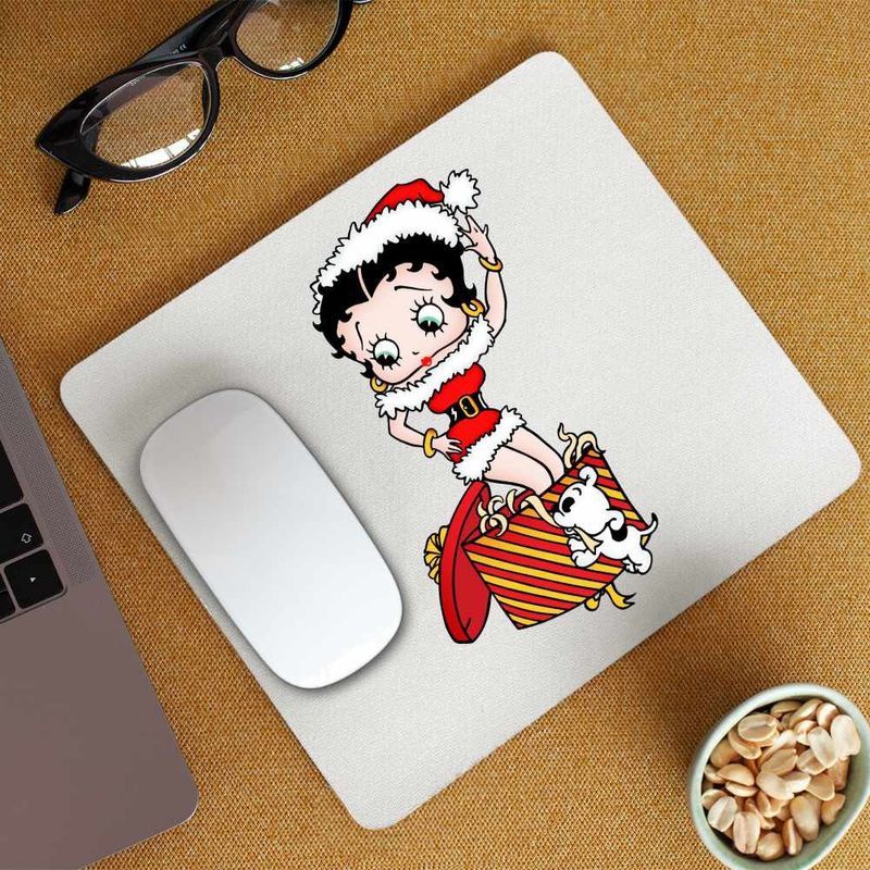 PC, gaming si accesorii - Periferice PC - Mousepad - Mousepad Betty Boop Craciunita Mos Craciun, CoolTrend, 21x19cm - Infinity.ro