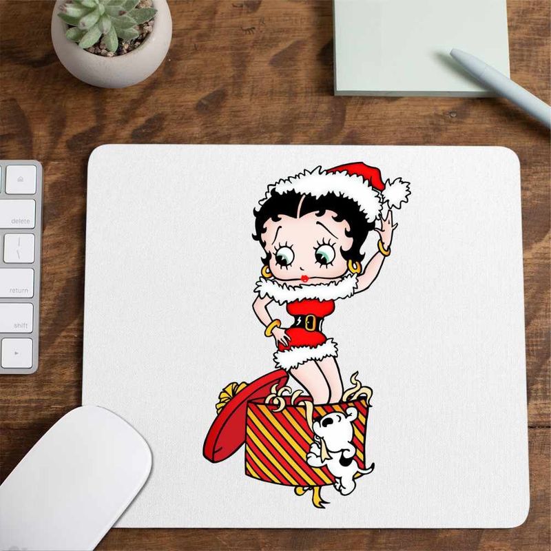 PC, gaming si accesorii - Periferice PC - Mousepad - Mousepad Betty Boop Craciunita Mos Craciun, CoolTrend, 21x19cm - Infinity.ro