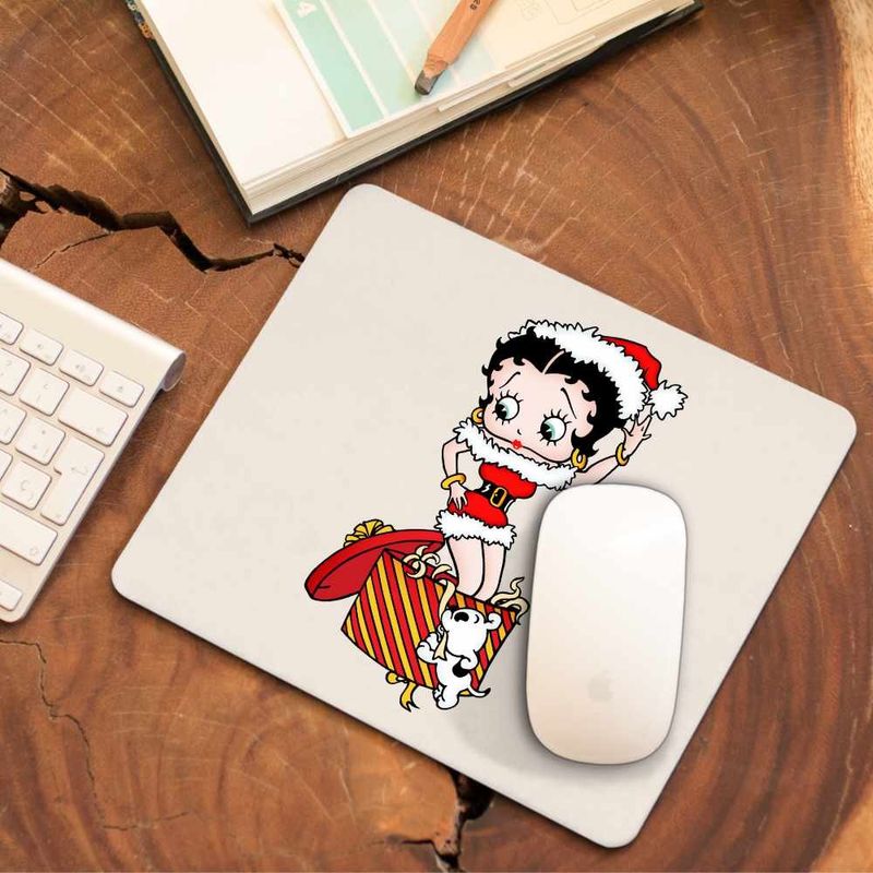 PC, gaming si accesorii - Periferice PC - Mousepad - Mousepad Betty Boop Craciunita Mos Craciun, CoolTrend, 21x19cm - Infinity.ro