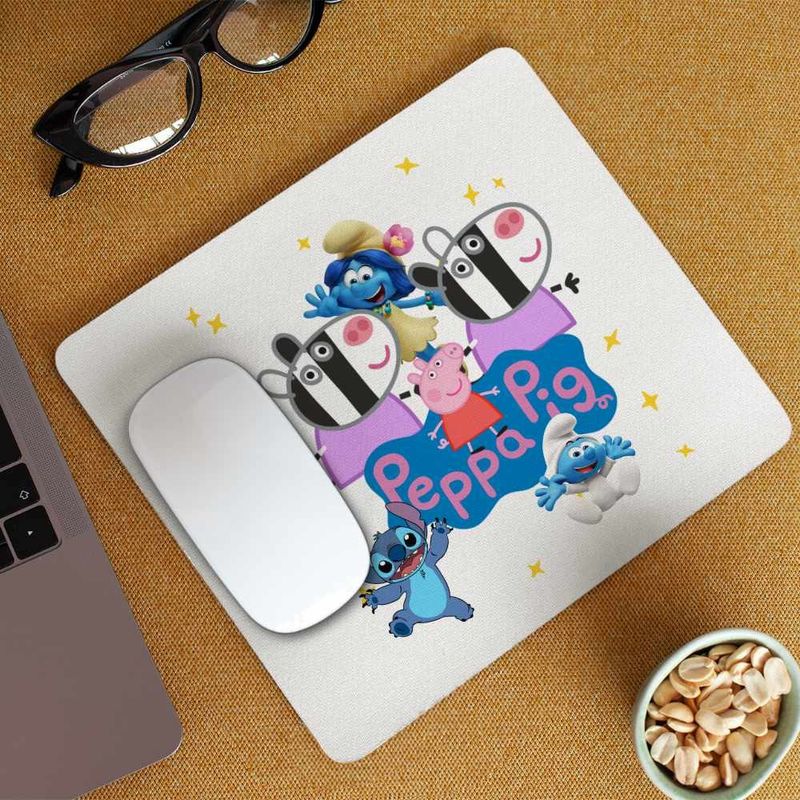 PC, gaming si accesorii - Periferice PC - Mousepad - Mousepad Zebrele Gemeni Zuza Zaza Peppa Pig CoolTrend, 21x19cm - Infinity.ro