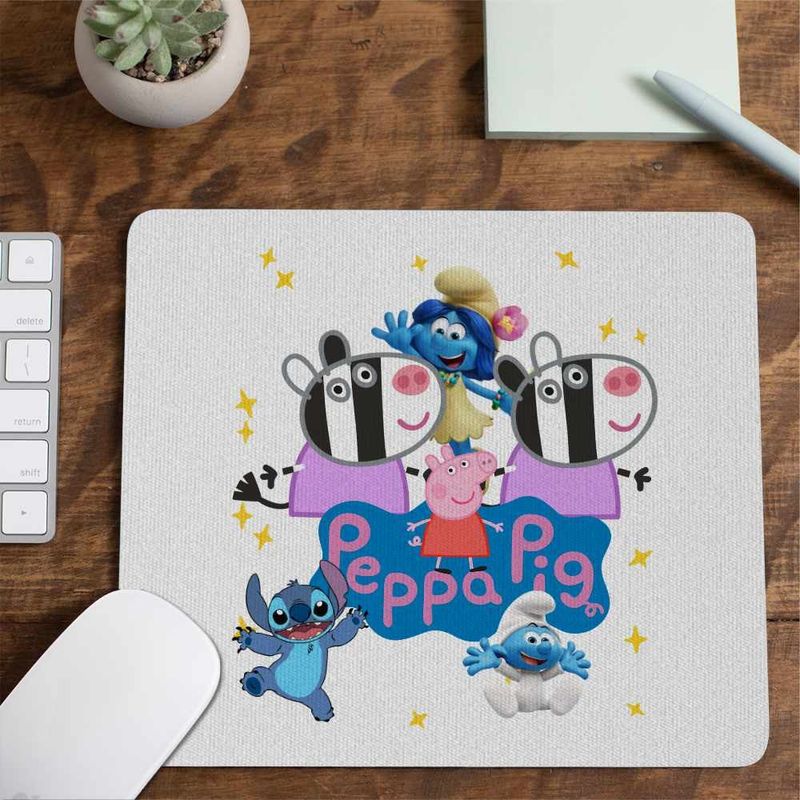 PC, gaming si accesorii - Periferice PC - Mousepad - Mousepad Zebrele Gemeni Zuza Zaza Peppa Pig CoolTrend, 21x19cm - Infinity.ro