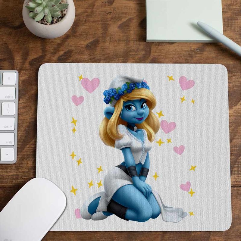 PC, gaming si accesorii - Periferice PC - Mousepad - Mousepad Smurfette Strumfii Strumfita Elf CoolTrend, 21x19cm - Infinity.ro