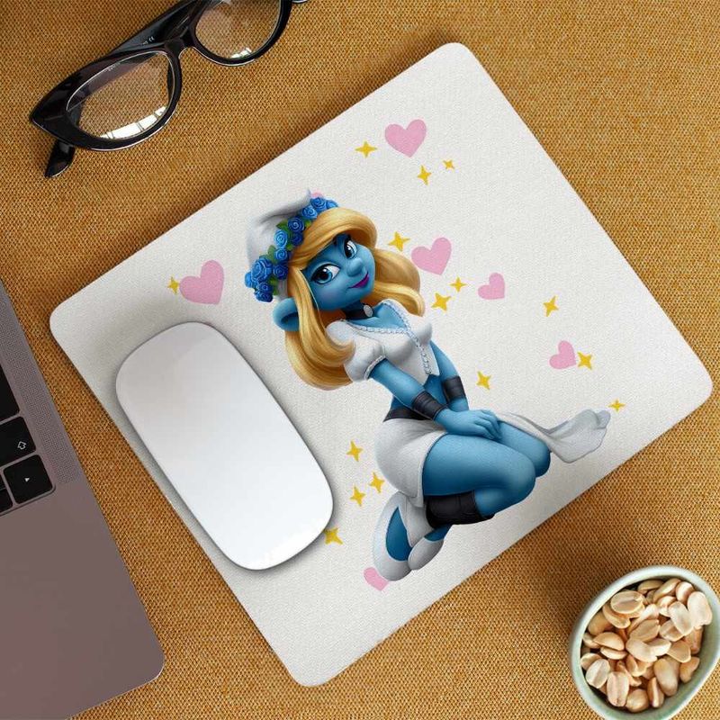PC, gaming si accesorii - Periferice PC - Mousepad - Mousepad Smurfette Strumfii Strumfita Elf CoolTrend, 21x19cm - Infinity.ro