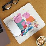 PC, gaming si accesorii - Periferice PC - Mousepad - Mousepad Purcelusa Peppa Pig Familia CoolTrend, 21x19cm - Infinity.ro