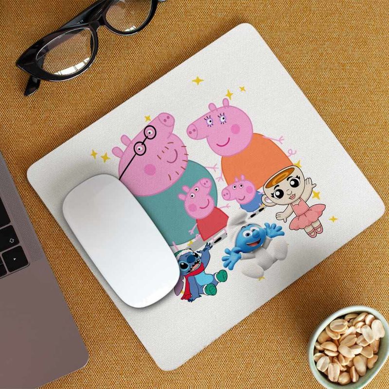 PC, gaming si accesorii - Periferice PC - Mousepad - Mousepad Purcelusa Peppa Pig Familia CoolTrend, 21x19cm - Infinity.ro