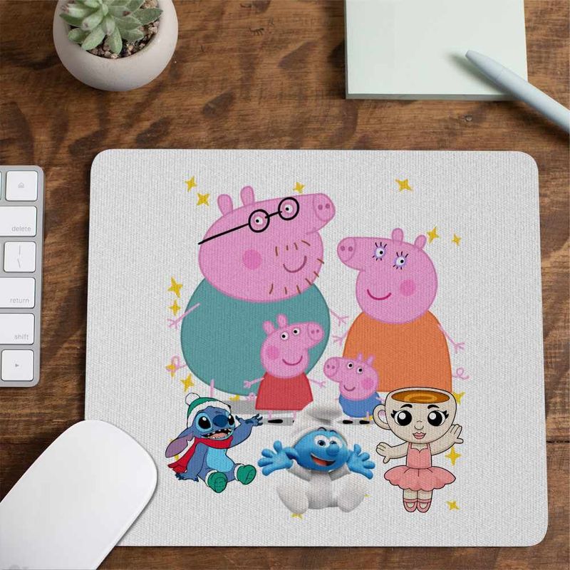 PC, gaming si accesorii - Periferice PC - Mousepad - Mousepad Purcelusa Peppa Pig Familia CoolTrend, 21x19cm - Infinity.ro