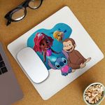 PC, gaming si accesorii - Periferice PC - Mousepad - Mousepad Curiosul George Ariel Stitch Maimuta Desene CoolTrend, 21x19cm - Infinity.ro