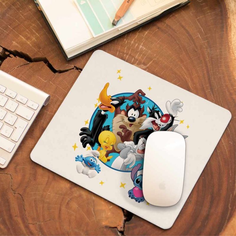 PC, gaming si accesorii - Periferice PC - Mousepad - Mousepad Tweety Sylvester Daffy Bugs Bunny Taz Tasmanian Diavol CoolTrend, 21x19cm - Infinity.ro