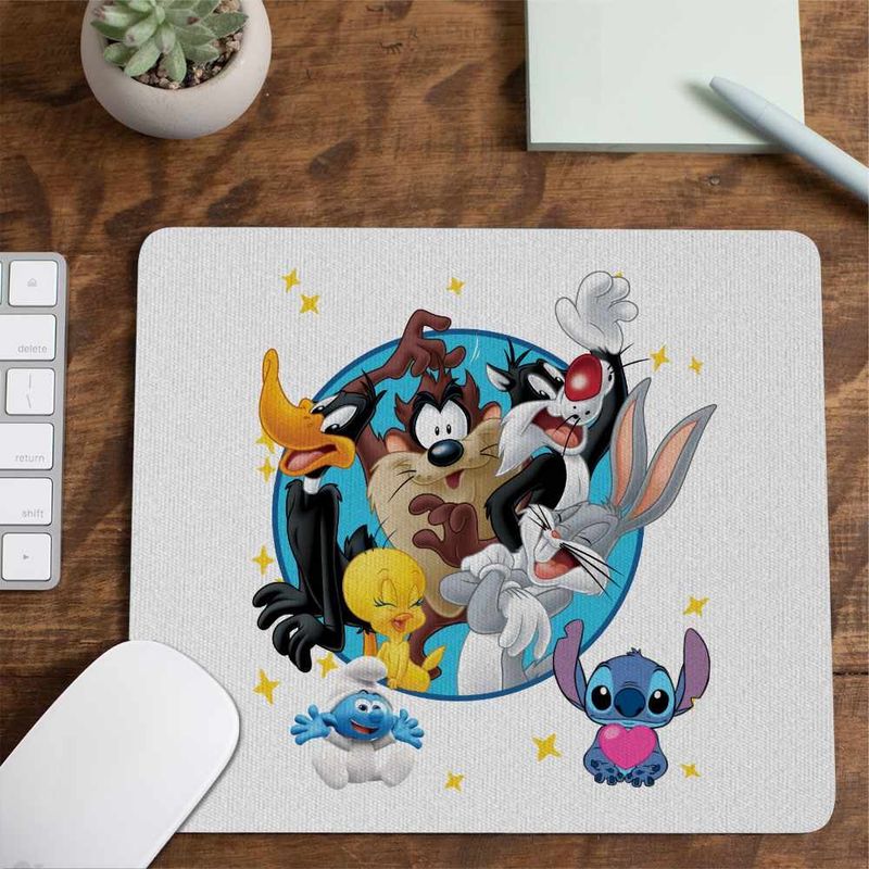 PC, gaming si accesorii - Periferice PC - Mousepad - Mousepad Tweety Sylvester Daffy Bugs Bunny Taz Tasmanian Diavol CoolTrend, 21x19cm - Infinity.ro