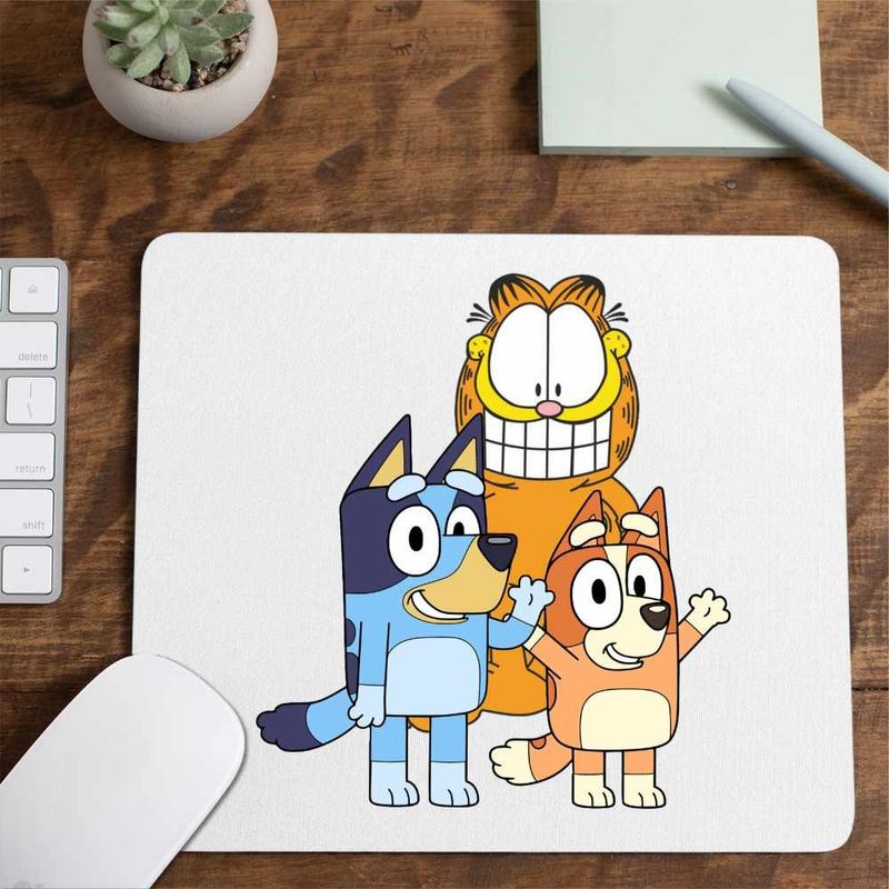 PC, gaming si accesorii - Periferice PC - Mousepad - Mousepad Garfield Bluey Blue Bingo Catei Pisica, CoolTrend, 21x19cm - Infinity.ro