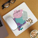 PC, gaming si accesorii - Periferice PC - Mousepad - Mousepad Tata Purcelusa Peppa Citeste Ziarul CoolTrend, 21x19cm - Infinity.ro