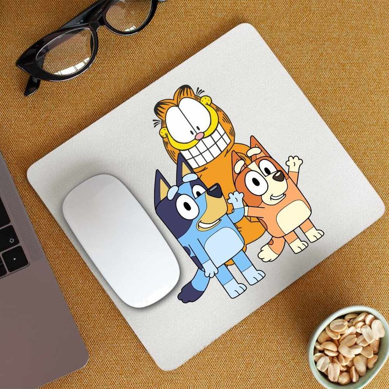 PC, gaming si accesorii - Periferice PC - Mousepad - Mousepad Garfield Bluey Blue Bingo Catei Pisica, CoolTrend, 21x19cm - Infinity.ro