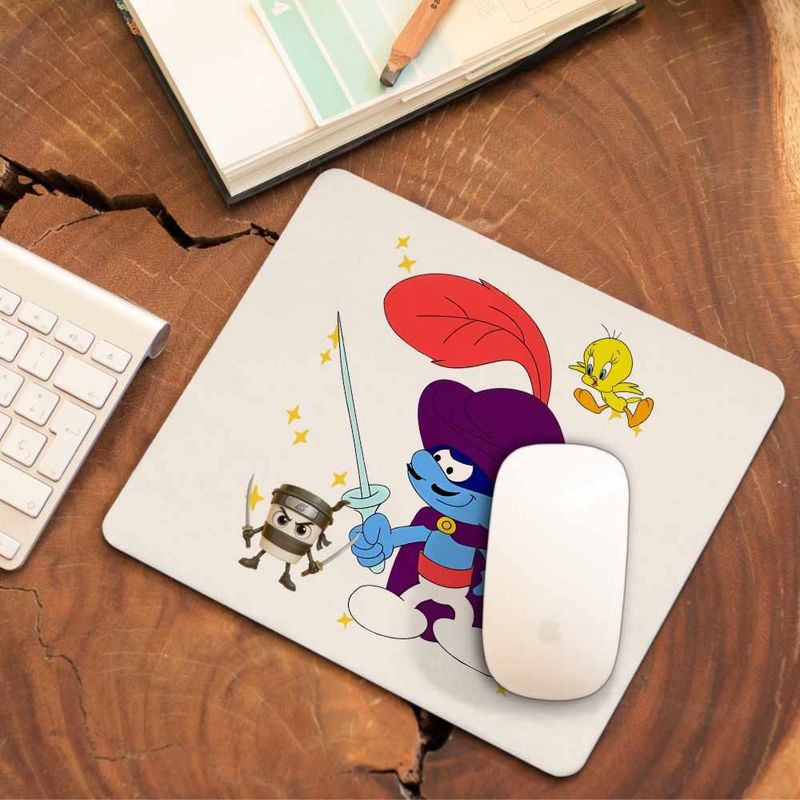PC, gaming si accesorii - Periferice PC - Mousepad - Mousepad Strumfii Zorro Spadasin Spaniol CoolTrend, 21x19cm - Infinity.ro