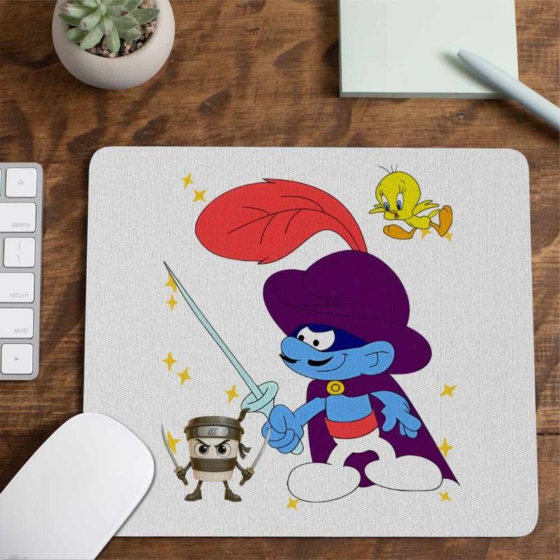 PC, gaming si accesorii - Periferice PC - Mousepad - Mousepad Strumfii Zorro Spadasin Spaniol CoolTrend, 21x19cm - Infinity.ro