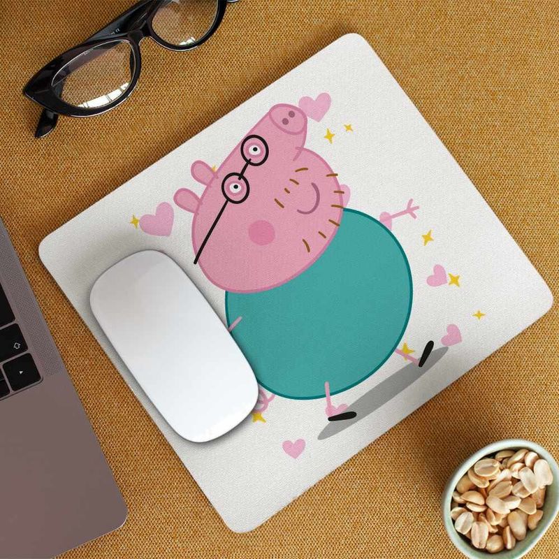 PC, gaming si accesorii - Periferice PC - Mousepad - Mousepad Tata Purcelusa Peppa Pig Pepa CoolTrend, 21x19cm - Infinity.ro