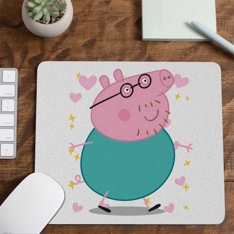 PC, gaming si accesorii - Periferice PC - Mousepad - Mousepad Tata Purcelusa Peppa Pig Pepa CoolTrend, 21x19cm - Infinity.ro