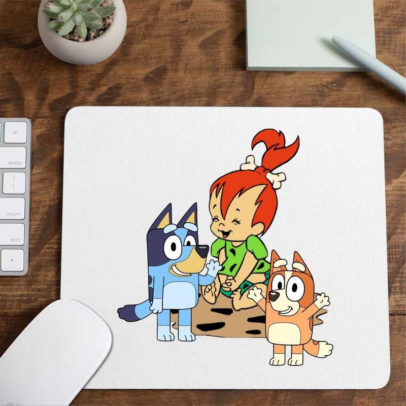 PC, gaming si accesorii - Periferice PC - Mousepad - Mousepad Familia Flintstone Pebbles Bluey Blue Bingo, CoolTrend, 21x19cm - Infinity.ro