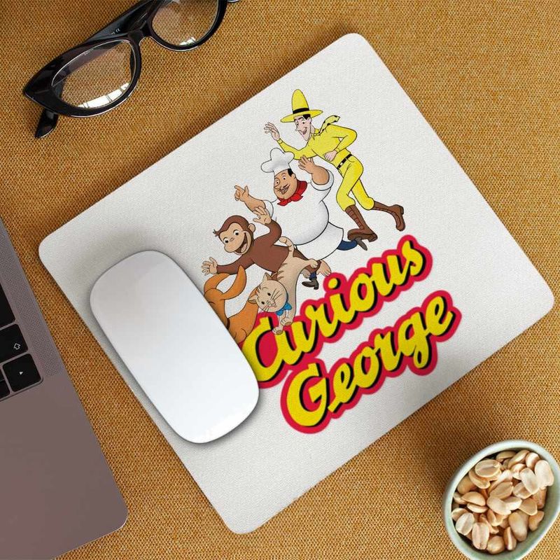 PC, gaming si accesorii - Periferice PC - Mousepad - Mousepad Curious George Gradina Zoologica Cimpanzeu CoolTrend, 21x19cm - Infinity.ro