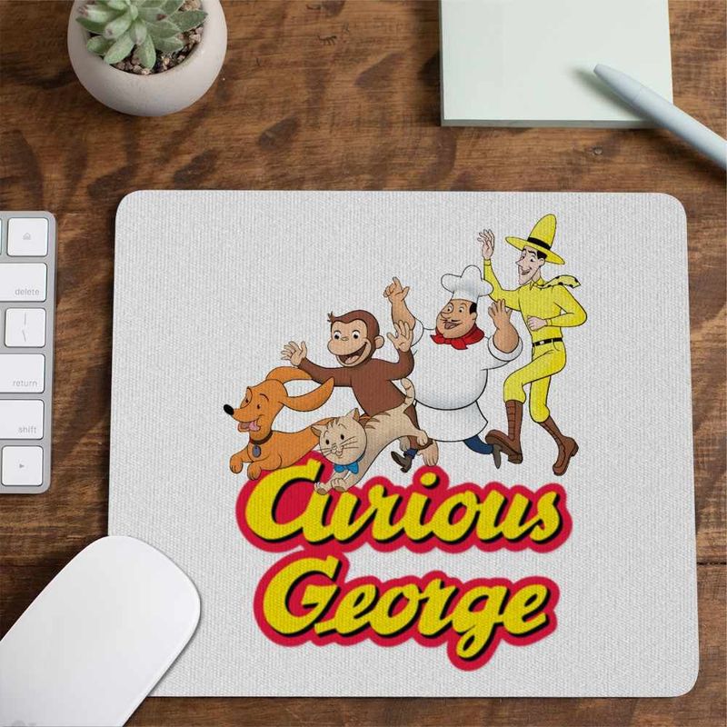 PC, gaming si accesorii - Periferice PC - Mousepad - Mousepad Curious George Gradina Zoologica Cimpanzeu CoolTrend, 21x19cm - Infinity.ro
