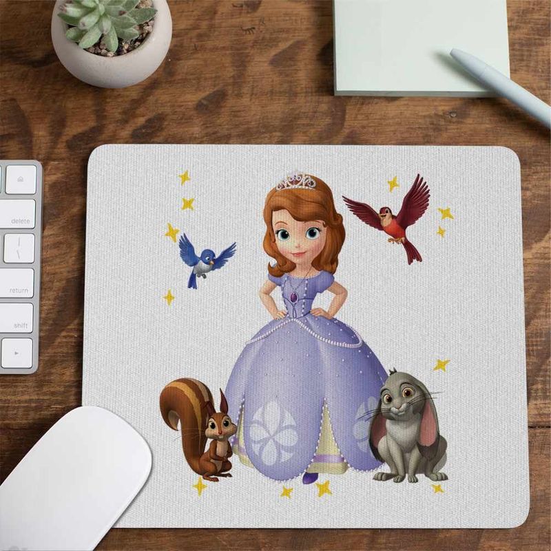 PC, gaming si accesorii - Periferice PC - Mousepad - Mousepad Sofia Intai Veverita Iepuras Pasari, Sofia First CoolTrend, 21x19cm - Infinity.ro