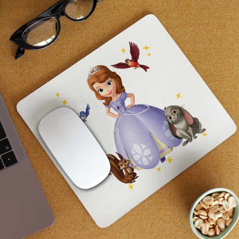PC, gaming si accesorii - Periferice PC - Mousepad - Mousepad Sofia Intai Veverita Iepuras Pasari, Sofia First CoolTrend, 21x19cm - Infinity.ro