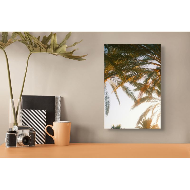 Casa si Gradina - Decoratiuni - Tablouri - Tablou Canvas, "Dansul luminii printre palmieri", 26 x 39 cm - Infinity.ro