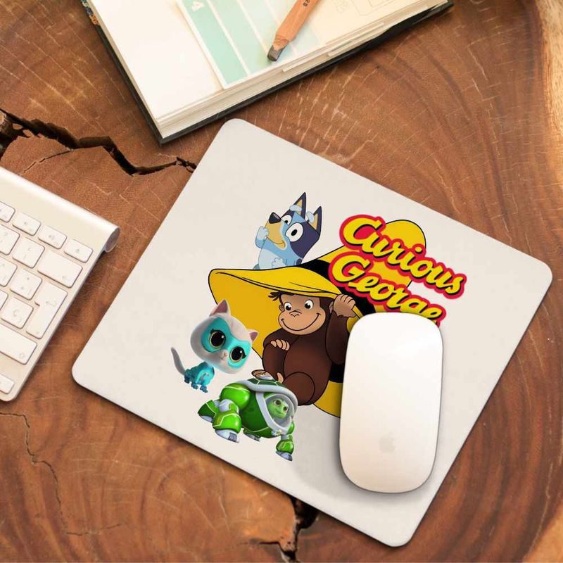 PC, gaming si accesorii - Periferice PC - Mousepad - Mousepad Curiosul George Bluey Super Pisicute Robogobo CoolTrend, 21x19cm - Infinity.ro