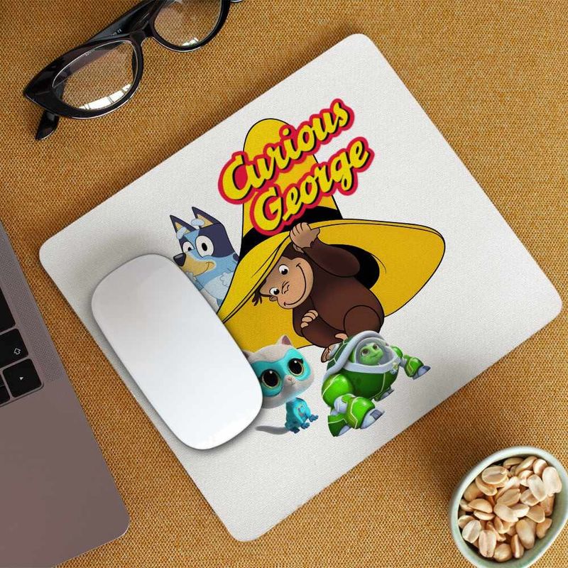 PC, gaming si accesorii - Periferice PC - Mousepad - Mousepad Curiosul George Bluey Super Pisicute Robogobo CoolTrend, 21x19cm - Infinity.ro