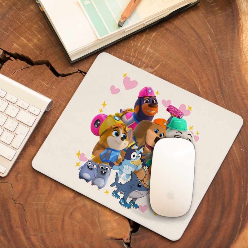 PC, gaming si accesorii - Periferice PC - Mousepad - Mousepad Pupstruction Bluey Catelusi Constructori Bingo Blue CoolTrend, 21x19cm - Infinity.ro