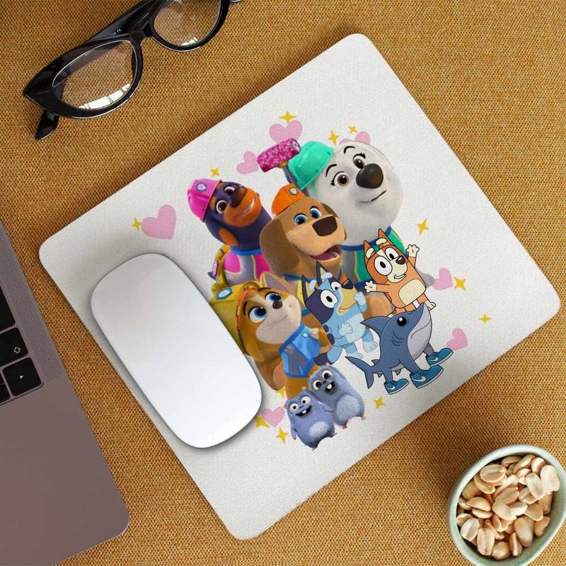 PC, gaming si accesorii - Periferice PC - Mousepad - Mousepad Pupstruction Bluey Catelusi Constructori Bingo Blue CoolTrend, 21x19cm - Infinity.ro