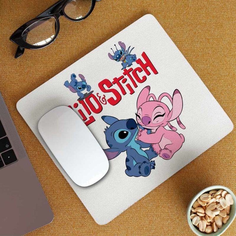 PC, gaming si accesorii - Periferice PC - Mousepad - Mousepad Stitch Angel Love Dragobete Valentines Day CoolTrend, 21x19cm - Infinity.ro
