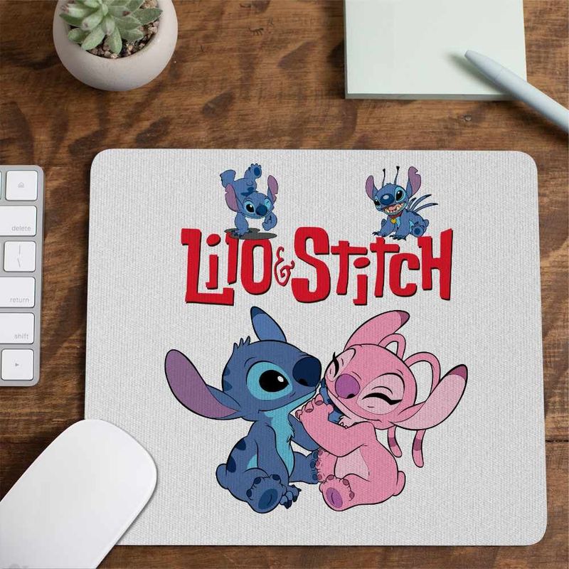 PC, gaming si accesorii - Periferice PC - Mousepad - Mousepad Stitch Angel Love Dragobete Valentines Day CoolTrend, 21x19cm - Infinity.ro