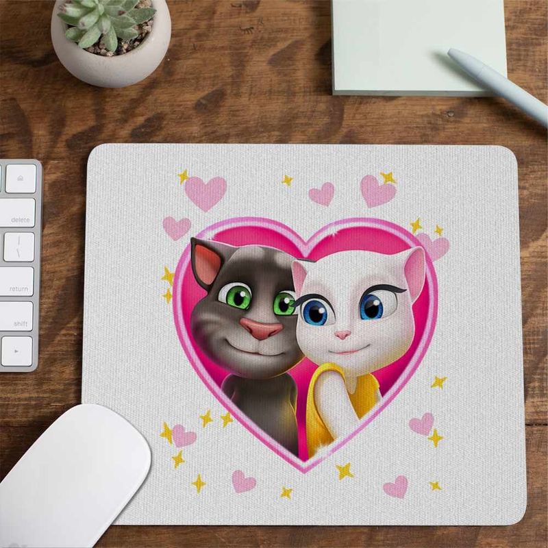 PC, gaming si accesorii - Periferice PC - Mousepad - Mousepad My Talking Tom Angela Love Valentines Day CoolTrend, 21x19cm - Infinity.ro