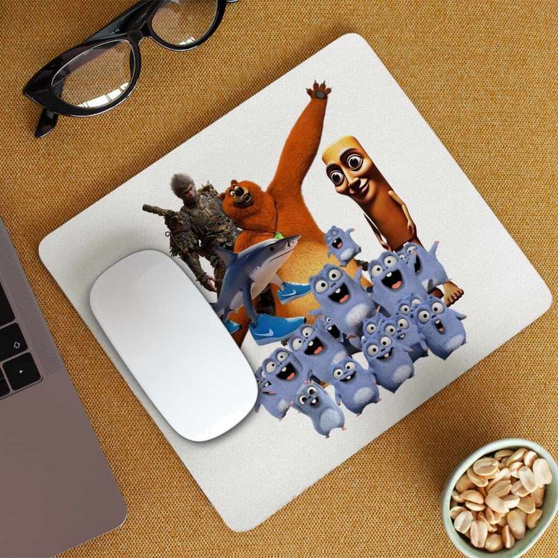 PC, gaming si accesorii - Periferice PC - Mousepad - Mousepad Grizzy Lemingi Brainrot Tung Sahur Tralalero Wukong CoolTrend, 21x19cm - Infinity.ro