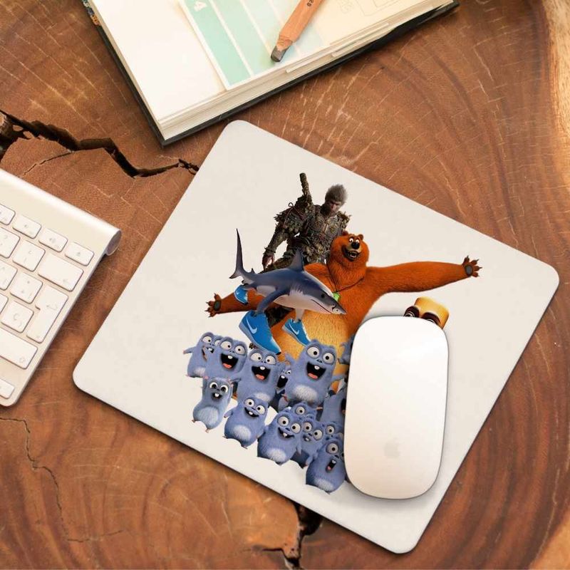 PC, gaming si accesorii - Periferice PC - Mousepad - Mousepad Grizzy Lemingi Brainrot Tung Sahur Tralalero Wukong CoolTrend, 21x19cm - Infinity.ro
