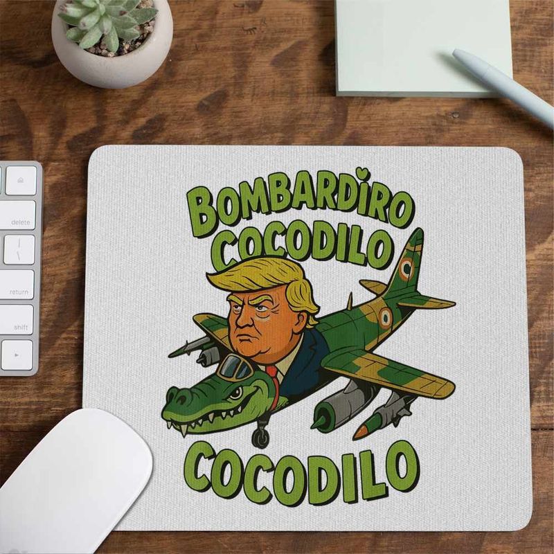 PC, gaming si accesorii - Periferice PC - Mousepad - Mousepad Cocodilo Donald Trump Brainrot Brain Rot CoolTrend, 21x19cm - Infinity.ro
