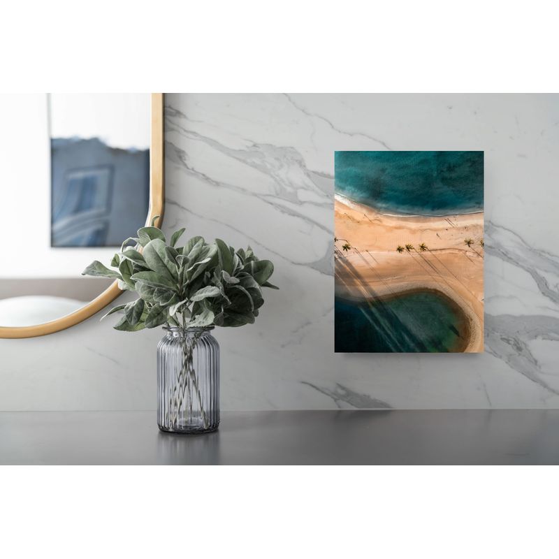 Casa si Gradina - Decoratiuni - Tablouri - Tablou Canvas, "Apele turcoaz ale plajei pustii", 26 x 39 cm - Infinity.ro
