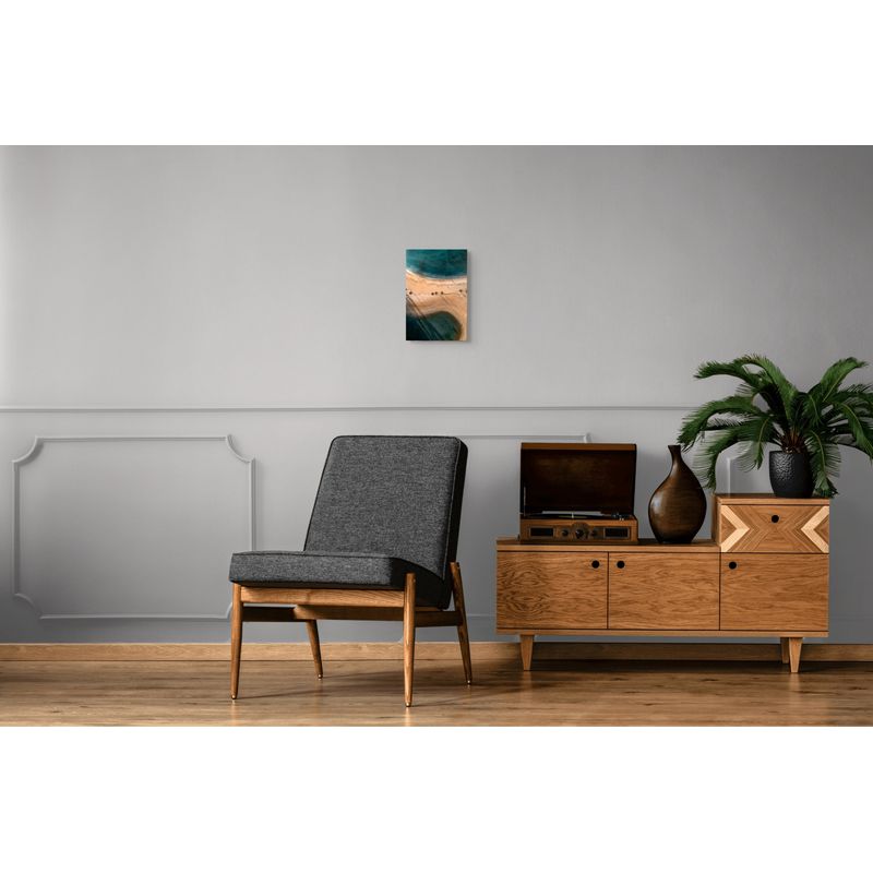 Casa si Gradina - Decoratiuni - Tablouri - Tablou Canvas, "Apele turcoaz ale plajei pustii", 26 x 39 cm - Infinity.ro