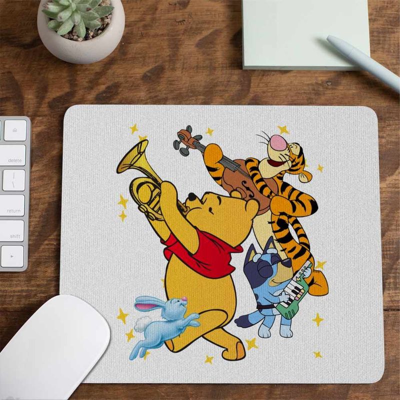 PC, gaming si accesorii - Periferice PC - Mousepad - Mousepad Winnie the Pooh Bluey Blue Vioara Trompeta CoolTrend, 21x19cm - Infinity.ro