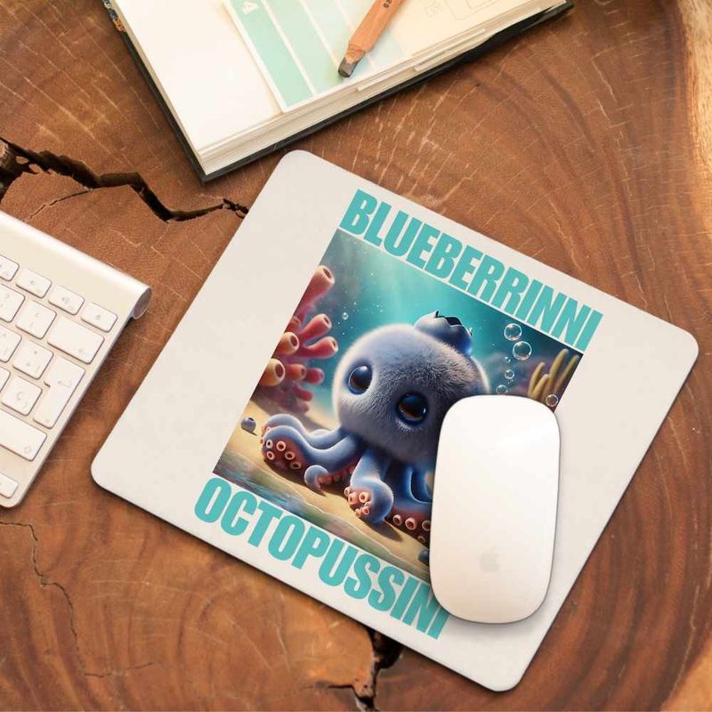 PC, gaming si accesorii - Periferice PC - Mousepad - Mousepad Blueberrinni Octopussini Italian Meme Brainrot Brain Rot CoolTrend, 21x19cm - Infinity.ro