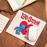 PC, gaming si accesorii - Periferice PC - Mousepad - Mousepad Stich Angel Love Stitch Valentines Day Dragobete CoolTrend, 21x19cm - Infinity.ro