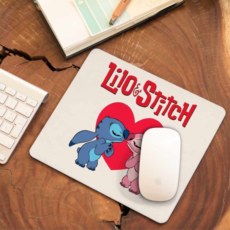 PC, gaming si accesorii - Periferice PC - Mousepad - Mousepad Stich Angel Love Stitch Valentines Day Dragobete CoolTrend, 21x19cm - Infinity.ro