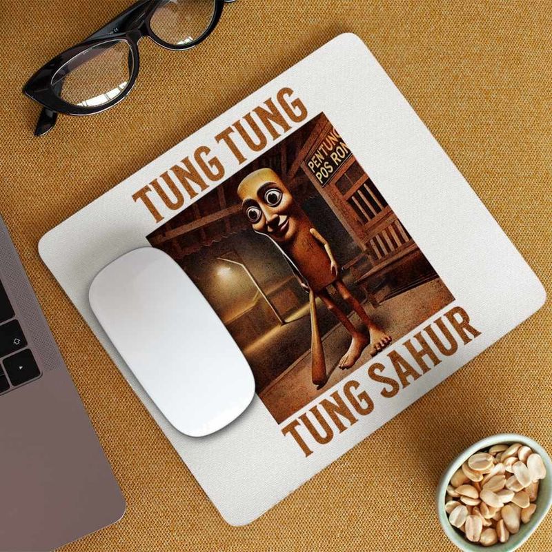PC, gaming si accesorii - Periferice PC - Mousepad - Mousepad Tung Tung Tung Sahur Brainrot Meme CoolTrend, 21x19cm. Maro - Infinity.ro