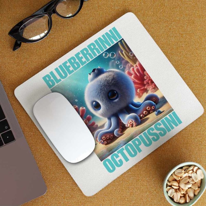 PC, gaming si accesorii - Periferice PC - Mousepad - Mousepad Blueberrinni Octopussini Italian Meme Brainrot Brain Rot CoolTrend, 21x19cm - Infinity.ro