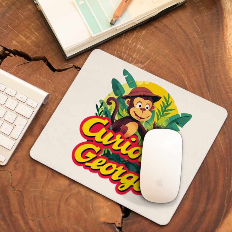 PC, gaming si accesorii - Periferice PC - Mousepad - Mousepad Curiosul George Jungla Desene Animate CoolTrend, 21x19cm - Infinity.ro