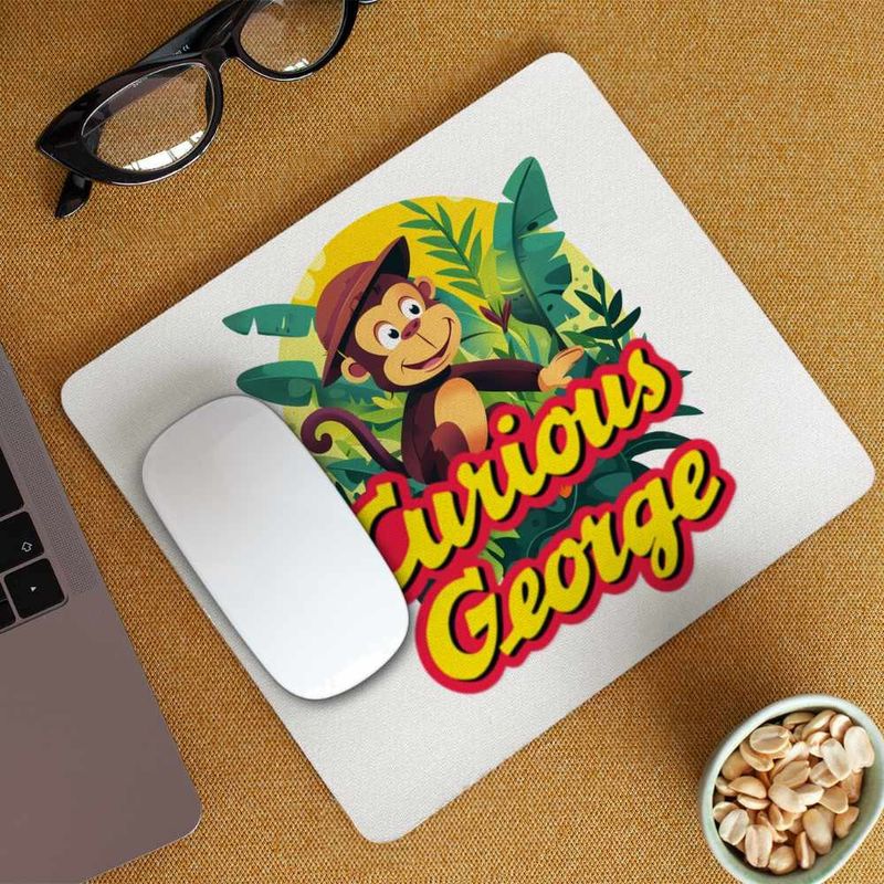 PC, gaming si accesorii - Periferice PC - Mousepad - Mousepad Curiosul George Jungla Desene Animate CoolTrend, 21x19cm - Infinity.ro
